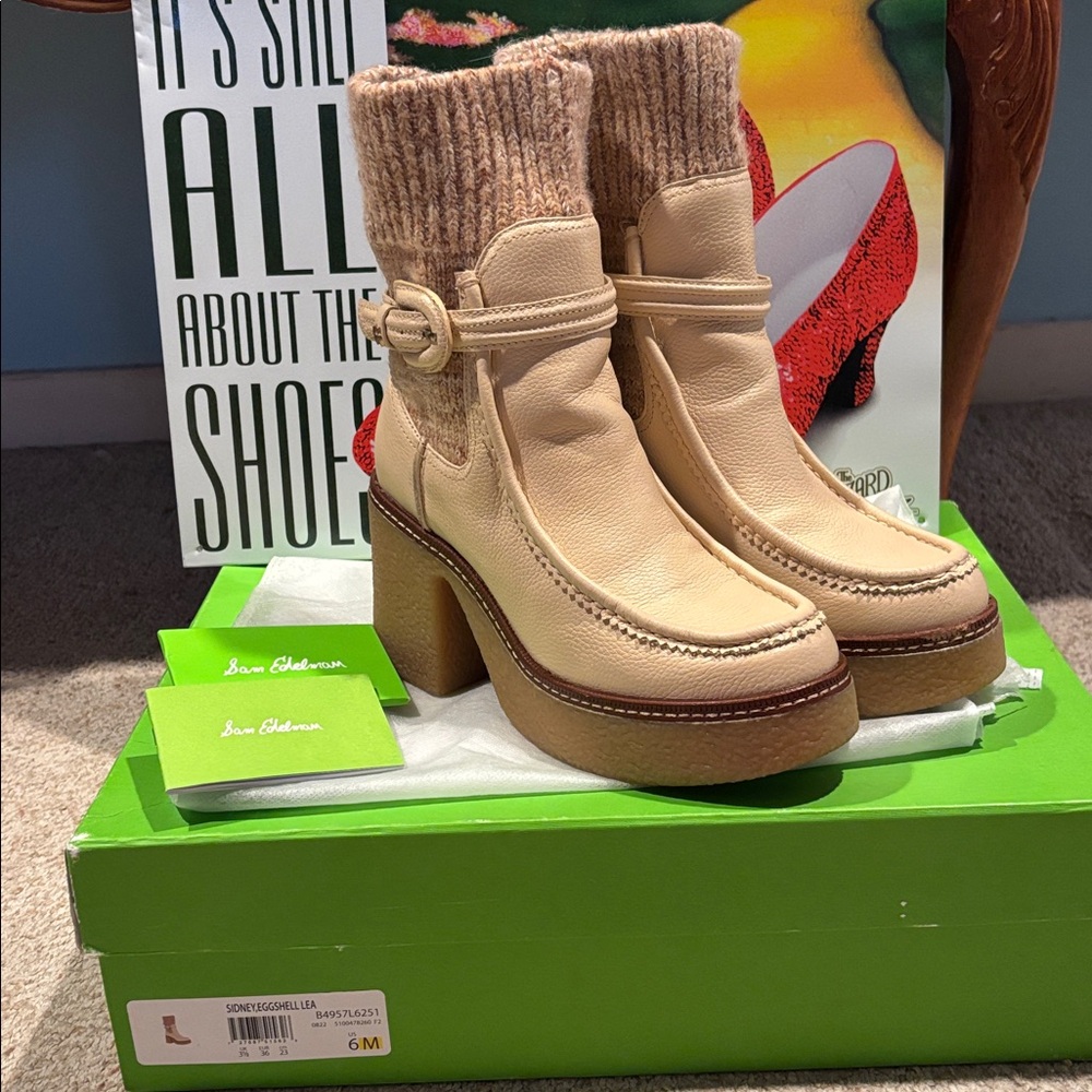 Sam Edelman Sidney Eggshell Lea Boots